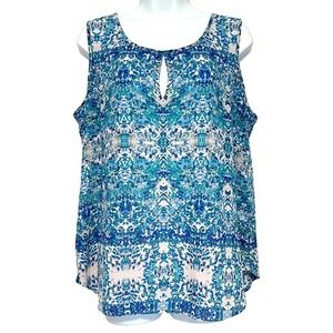 Rose‎ & Olive Sleeveless Top Womens XL Light Feminine Shell Blouse Boho Chic